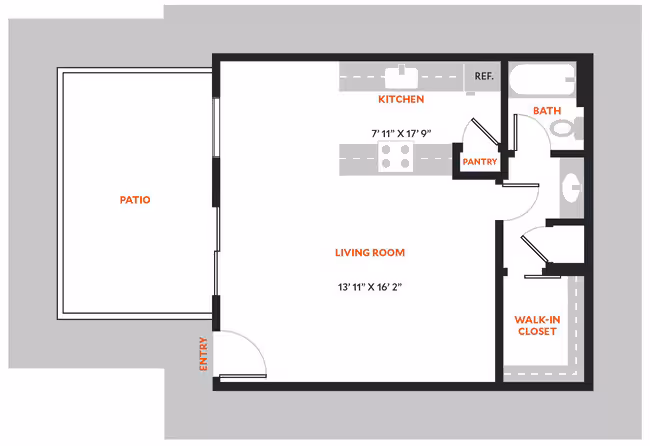 Studio A - Renovated 475 floor plan